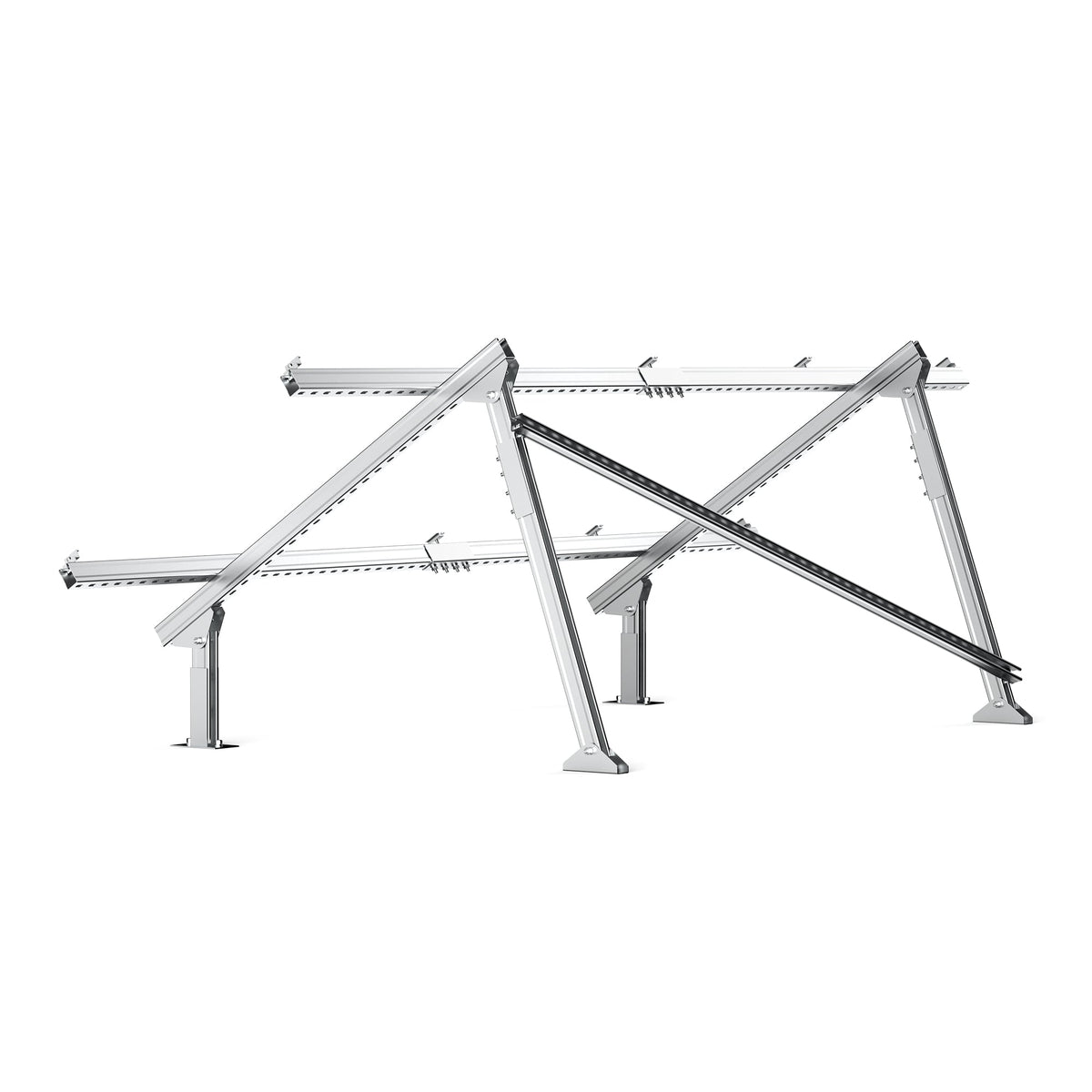 Adjustable Solar Ground Mount for 1–4 Panels (100W–150W)