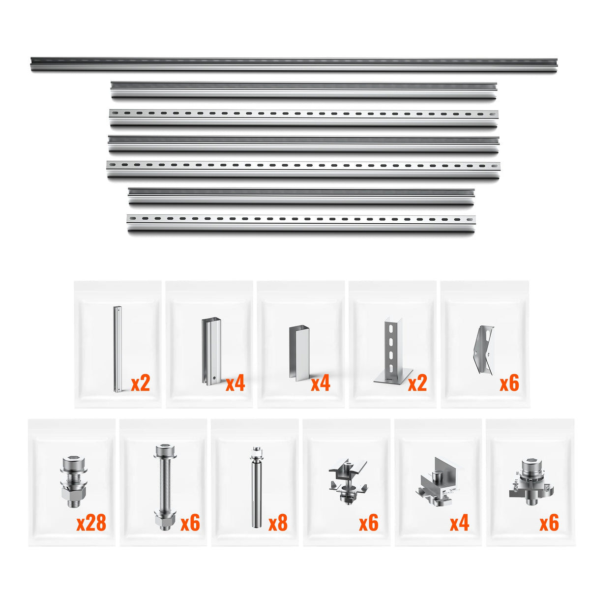 Adjustable Solar Ground Mount for 1–4 Panels (100W–150W)