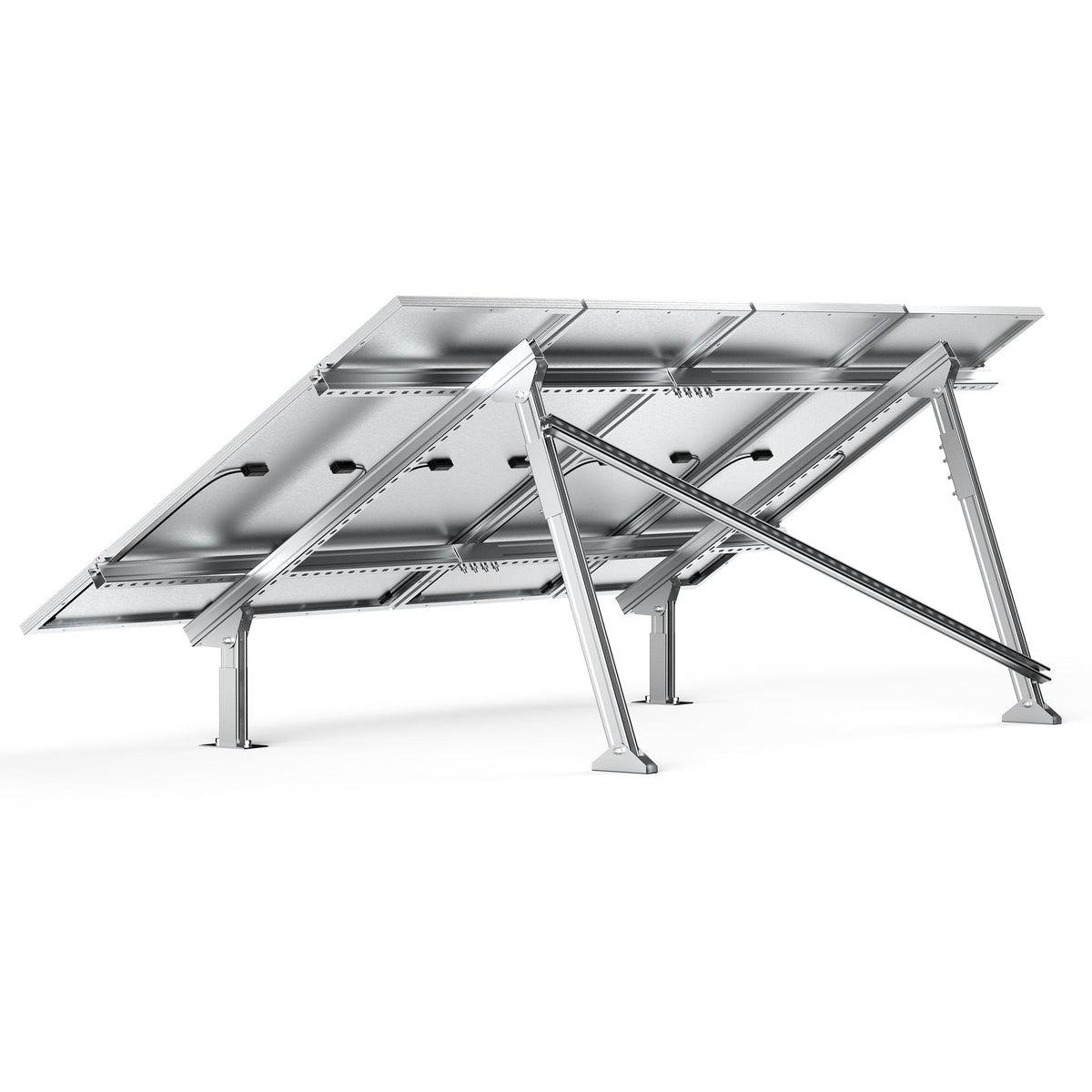 Adjustable Solar Ground Mount for 1–4 Panels (100W–150W)