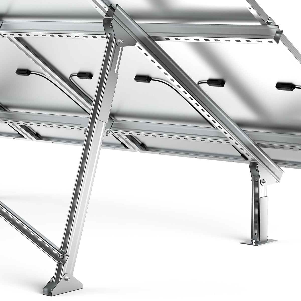 Adjustable Solar Ground Mount for 1–4 Panels (100W–150W)