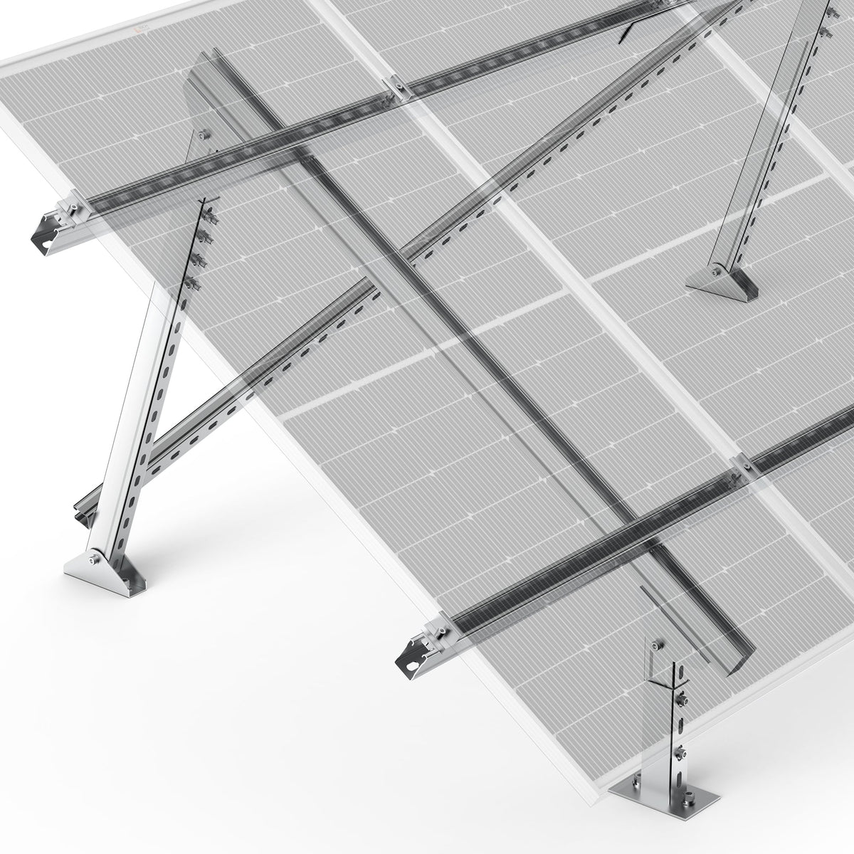 Adjustable Solar Ground Mount for 1–4 Panels (100W–150W)