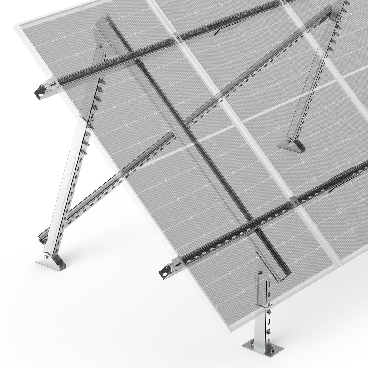 Adjustable Solar Ground Mount for 1–4 Panels (200W–250W)