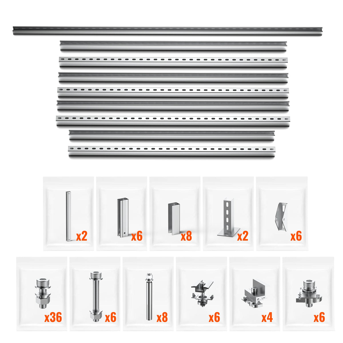 Adjustable Solar Ground Mount for 1–4 Panels (200W–250W)