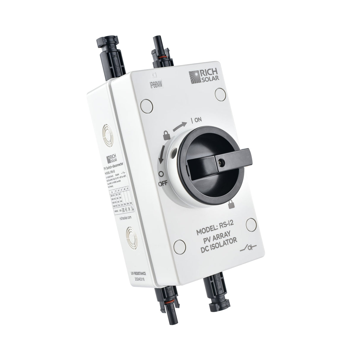 PV DC Disconnect Switch – 1500V 40A, 2-Pole, 1 String