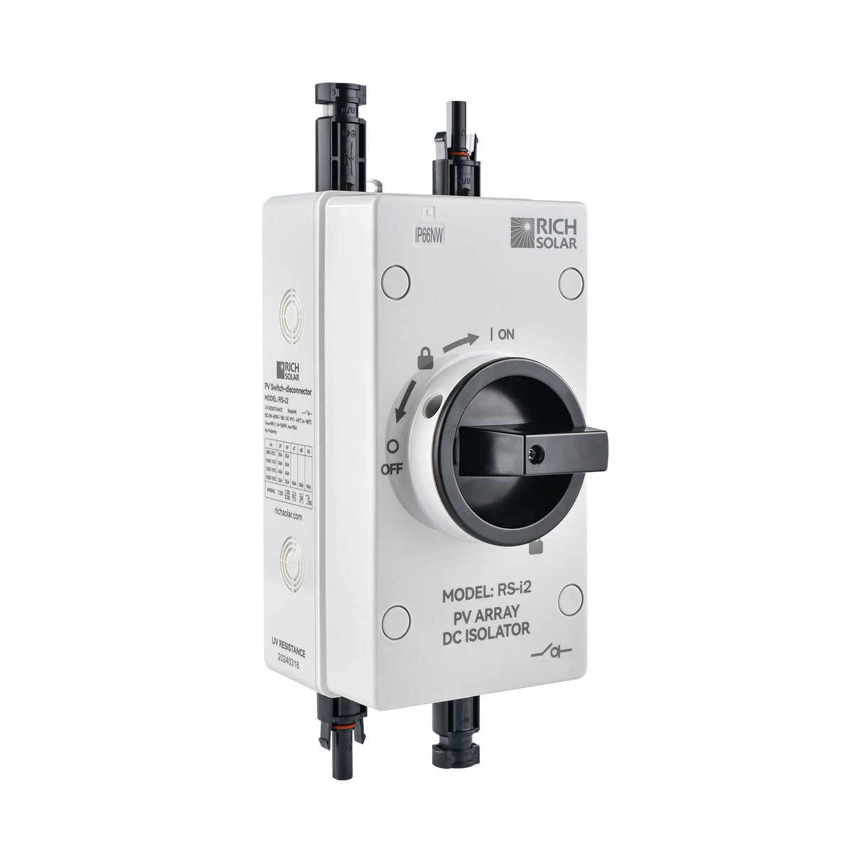 PV DC Disconnect Switch – 1500V 40A, 2-Pole, 1 String