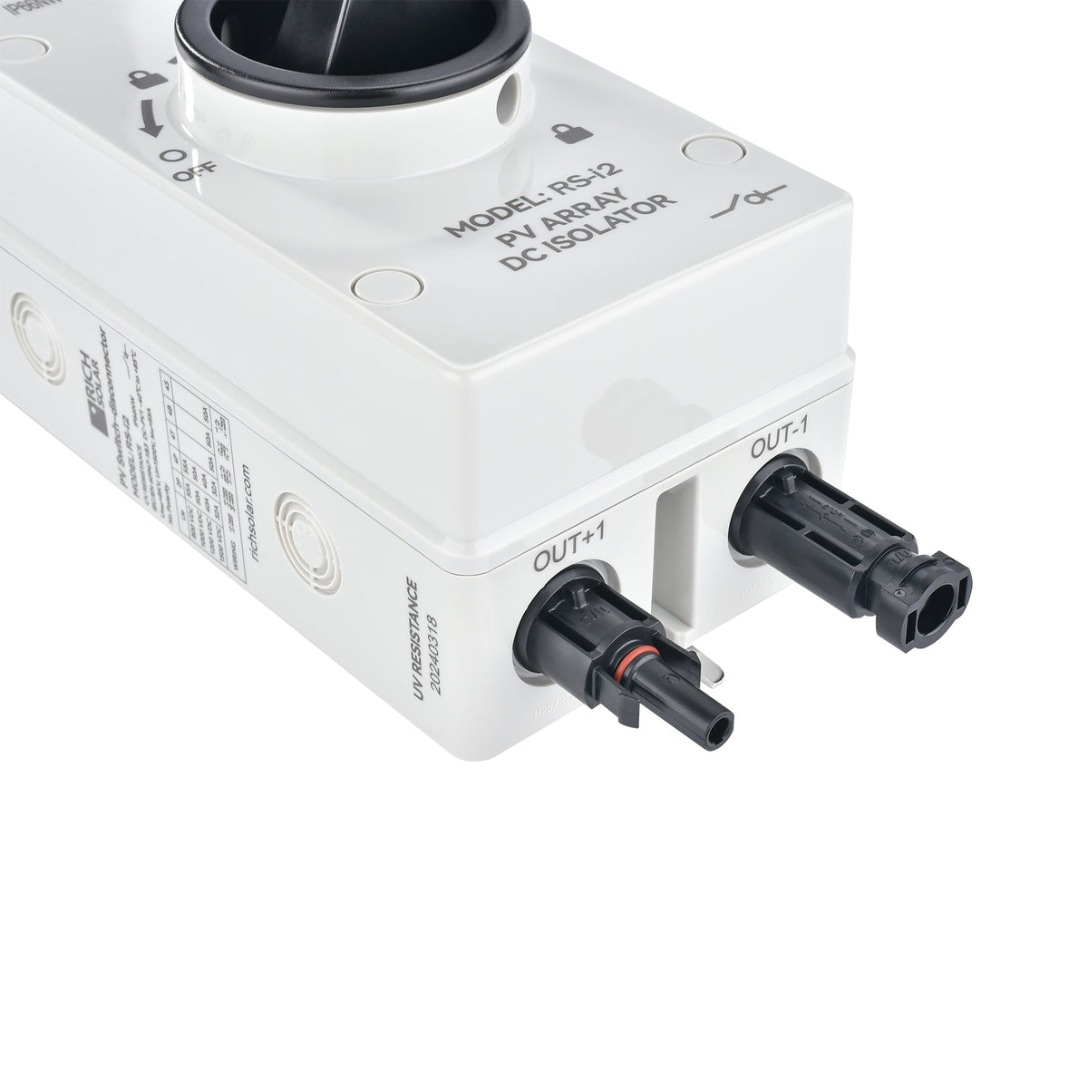 PV DC Disconnect Switch – 1500V 40A, 2-Pole, 1 String